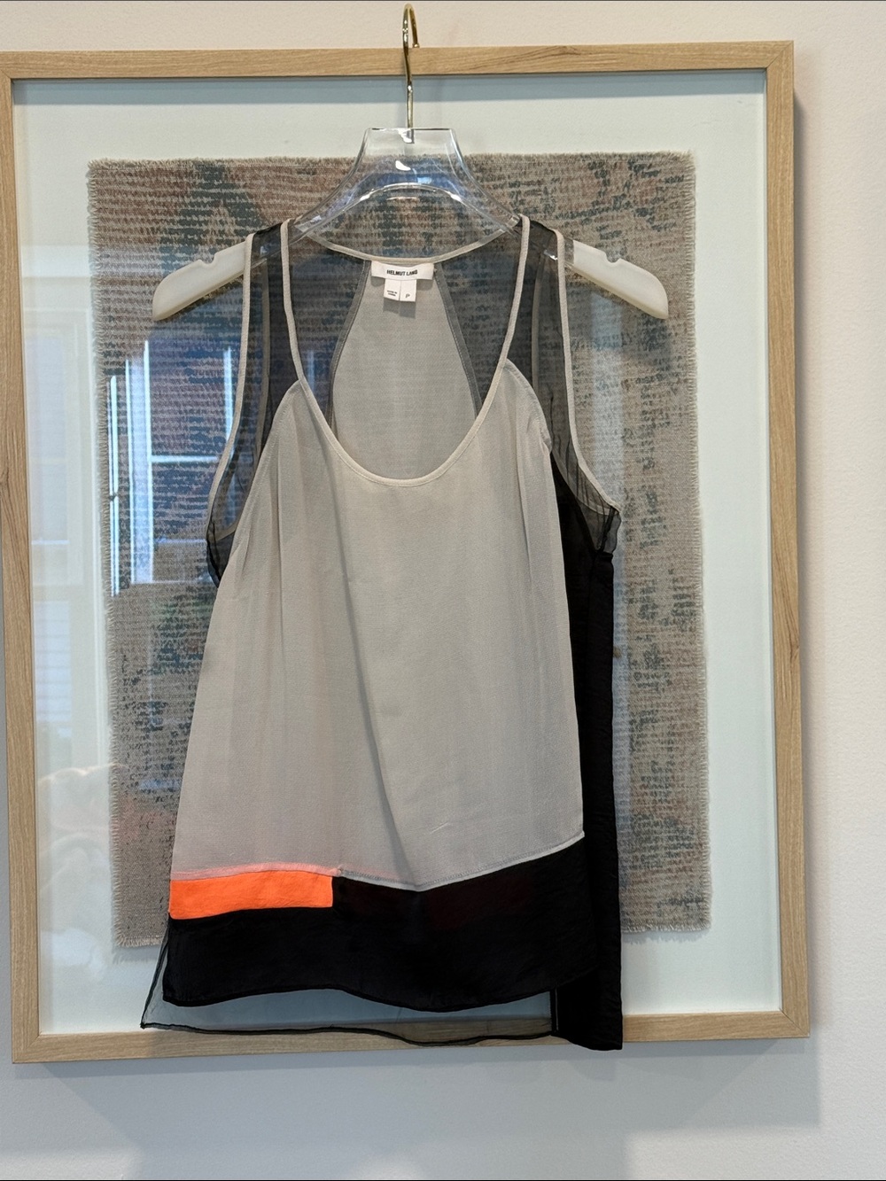 HELMUT LANG Chroma Colorblock Sheer Tank Top Mesh Women's XS